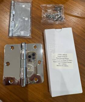 9102326 Emtek Steel Hinge 3.5 Inch X3.5 Polished Chrome #9102326 Lot Of 21 42 Pieces