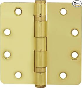 910234 Emtek 3.5x3.5x2.2mm Corner Plain Bearing Mortise Hinge Pair- Satin Brass