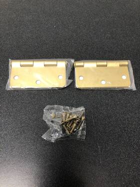 91023us4 Emtek 3.5 Inch X Plain Bearing Mortise Hinge - Pair Satin Brass