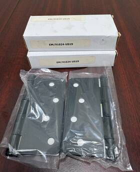 9102419 Emtek 2-pk Residential Duty Hinge Steel Flat Black 1/4 Inch Radius 4 X