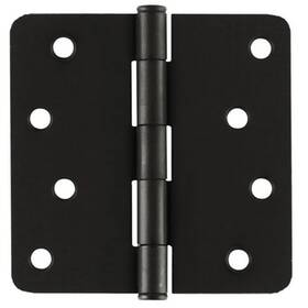 91024us19 Emtek 2 Black 4 Inch X Plain Bearing 1/4 Radius Corners Mortise Hinge