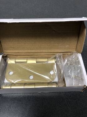 910334 Emtek Plain Bearing Mortise Hinge 5/8 Inch Radius Corners 3.5 X Gold