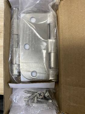 91033us15 Emtek 3.5 Inch X3.5 Mortise Hinge Pair 5/8 Radius Satin Nickel