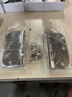 91033us26 Emtek 3.5 Inch X Plain Bearing Mortise Hinge Pair - Polished Chrome