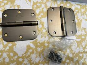 91033us7 Emtek 3.5 Inch X3.5 Plain Bearing 5/8 Radius Corners Mortise Hinges