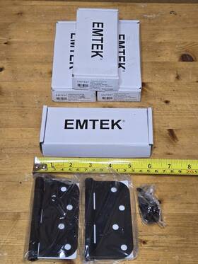 9103419 Emtek 3 Sets Hinges Steel Plain Bearing 4.0 Inch X 2.2mm Us19 New