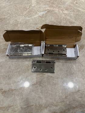 92014us14 Emtek 92014 Us14 Pair Of 4 Inch X Square Steel Heavy Duty Hinges Polished Nickel