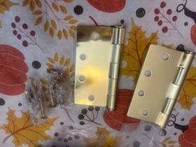 920153 Emtek 9200 Stl Hinges 4.5 Inch Wx4.5 H Hd Sqcr Us3 Pair Polished Brass