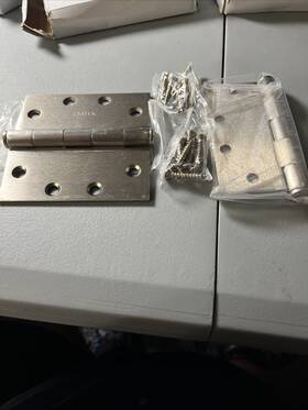 92015us26 Emtek 4.5 Inch Square Corner Ball Bearing Mortise Hinge Pair - Polished Chrome
