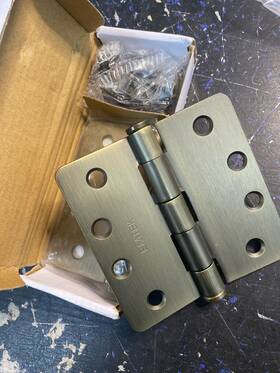 92024us7 Emtek 4 Inch X4 Mortise Hinge Pair 1/4 Radius French Antique