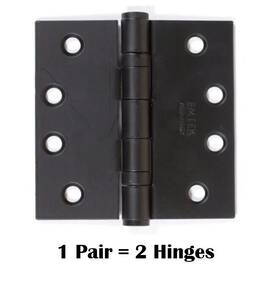 9401419 Emtek Ball Bearing Steel Hinges Flat Black 4 Inch X 2 Pack Square Corner