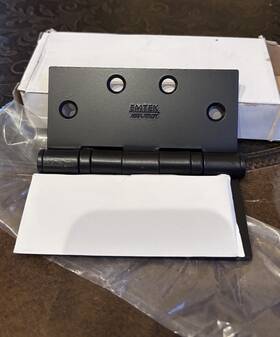Emtek 9401519 Qty 2 Flat Black Solid Brass Door Hinge 4.5 Inch X Square Corner