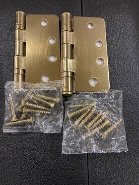 94024us7 Emtek 4 Inch X4 Ball Bearing Hinge Pair 1/4 Radius - French Antique
