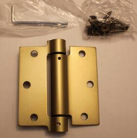 95013us4 Emtek Satin Brass Spring Square Corner Mortise Hinge 3.5 Inch X