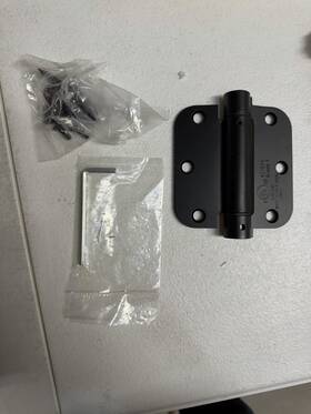 9503319 Emtek Lot Of 8 -emtek Spring Hinge 3.5 Inch X 5/8 -radius Corner Flat Black