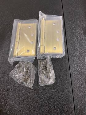 96114us7 Emtek 4 Inch X4 Full Mortise Cabinet Door Hinge Pair - French Antique