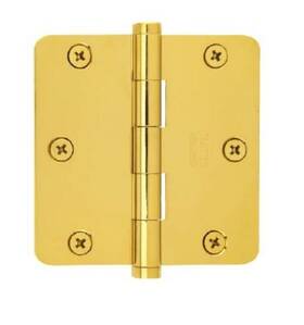 96123us4 Emtek 3.5 Inch Radius Residential Duty Hinges Pair Satin Brass New