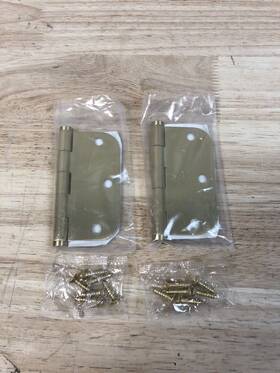 96133us4 Emtek 3.5 Inch X Solid Brass 5/8 Radius Corner Mortise Hinge - Pair