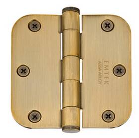 96233us7 Emtek French Antique 3.5 Inch X Brass 5/8 Radius Corner Mortise Hinge