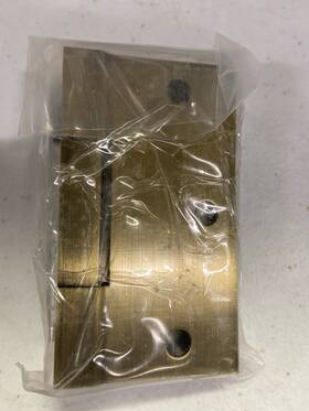 96313us7 Emtek French Antique Brass Square Door Hinge Pair 3.5 Inch X3.5