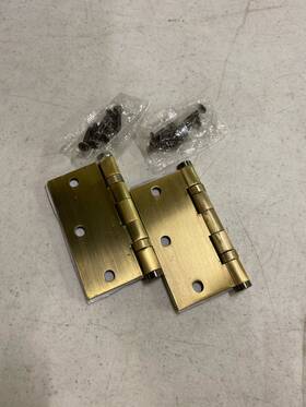 96413us7 Emtek Solid Brass 3.5 Inch Square Corner Hinge Pair - French Antique