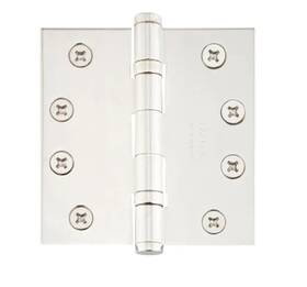 96414us14 Emtek 4 Inch X Solid Brass Square Corner Ball Bearing Hinge - Pair