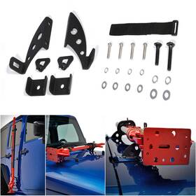 Enrand B07fyl3wks Hi Lift Jack Mount Hood Hinge/door Hinge Bracket For Jeep Wrangler
