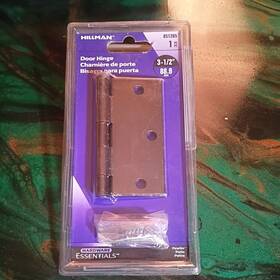851265 Essentials 008236863611 Residential Square Corner Door Hinges With Removable Pin Pewter 3-1/2 Inch