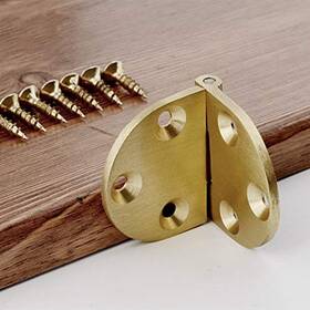 Estink 736691364373 Brass Butler Tray Hinge Set 2pcs Round 90 Degree 2-1/2 Inch X1-1/2 With Screws Fol