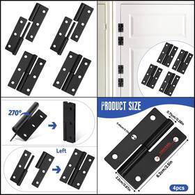 634780 Euphhonycs Hinges Lift Off Hinge Door Detachable Stainless Steel 4pcs Black 2.5 Inch Heavy