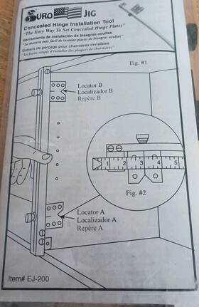 Genel200 Euro Limited Concealed Door Hinge Mounting Plate Template Jig Install Kit Tool