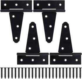 Evcuhasl 445015924928 4 Inch T-strap Gate Hinges Shed Barn Door Heavy Duty Black Tee F
