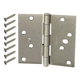 Everbilt 030699136544 4 Inch Satin Nickel Square Corner Door Hinges Value Pack 3-pack
