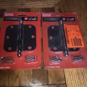Everbilt 030699144198 Lot Of 2 3-1/2 Inch Decorative Door Hinge 5/8 Radius Satin Nickel 259 858
