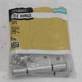 Everbilt 030699152797 6 Inch Galvanized Heavy Duty Gate Fence Door Tee Strap Hinges 2 Pack 15279