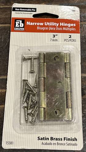 Everbilt 030699153817 Non-removable Pin / Narrow Utility Hinges 3 Inch . 2 Pack 613 584