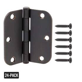 Everbilt 030699165704 3-1/2 Inch X 5/8 Radius Oil-rubbed Bronze Door Hinge Value Pack 24-pack