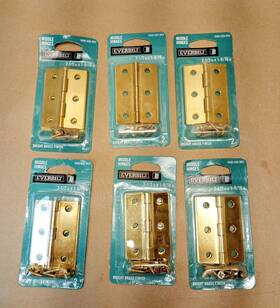 Everbilt 030699197743 6 Pair Broad Hinges 2-1/2in X 1-9/16in Bright Brass Finish 1000 020 953