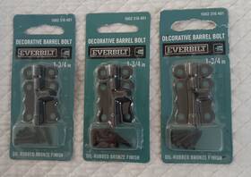 1002 Everbilt 030699199228 3 1 3/4 Inch Decorative Barrel Bolts Oil Rubbed Bronze 316 481