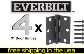 Everbilt 030699207749 Lot Of 4 3 In Oil-rubbed Bronze Square Corner Door Hinge Free Shipping