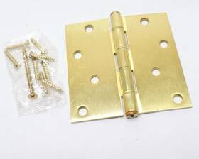 Everbilt 030699281268 3 Packs Of 4 Inch Squeak-free Door Hinge Square Radius Bright Brass