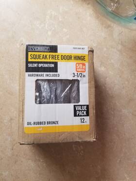 1005 Everbilt 030699283262 Squeak Free Door Hinges Matte Black Finish 3-1/2 Inch X 5/8 Radius 12 Pack