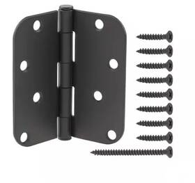 1005 Everbilt 030699283569 Qty 10 #28356 Squeak-free Door Hinge Matte Black 4 Inch X 5/8 Radius