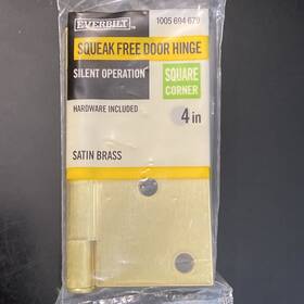 1005 Everbilt 030699285761 4 Inch Squeak-free Door Hinge Square Radius Satin Brass -free Shipping