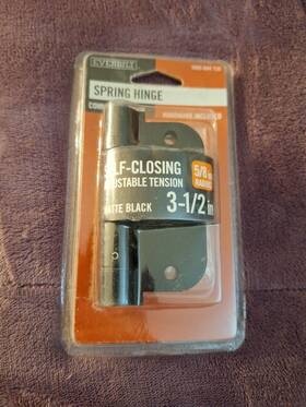 1005 Everbilt 030699288564 3-1/2 Inch Commercial Grade Adjustable Spring Hinge Matte Black Radius Crnr