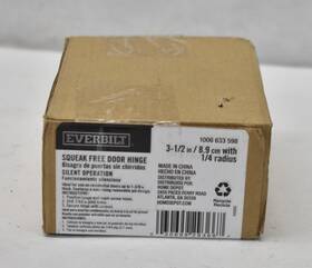 Everbilt 030699293667 Squeak Free Door Hinges 12 Pack 3-1/2 Inch X 1/4 Radius Matte Black
