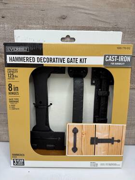 Everbilt 030699601950 Hammered Decorative Gate Kit 8 In Hinges Cast Iron Black