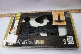 1005 Everbilt 030699602094 Decorative Gate Tee Hinge And Latch Set Black Stainless Steel