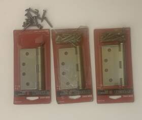 1002316498 Everbilt 3 Pack New 4 Inch Satin Chrome Finish Commercial Door Hinge