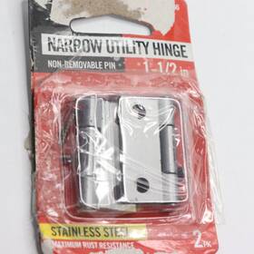 1005660986 Everbilt 2-pk Narrow Utility Hinges Stainless Steel 1-1/2 Inch